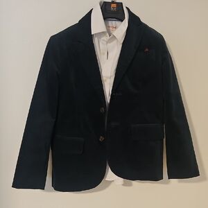 Boys Green Velvet Blazer with White Shirt - Cat &Jack Size M (8)